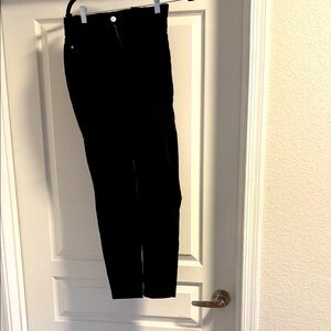 Black crushed velvet jeans/pants by bebe.